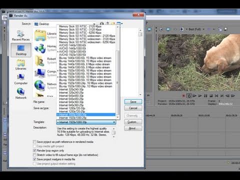 Sony Vegas Pro 9 & 10 – Render 1080p for YouTube 011