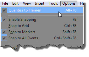 Sony Vegas: Quantize to Frames