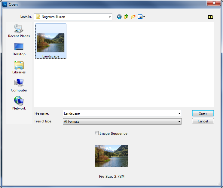 Open Image Photoshop: Negative Illusion