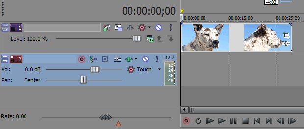 Footage in Timeline Sony Vegas: Thoughts Effect