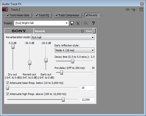 Reverb Settings Sony Vegas: Thoughts Effect