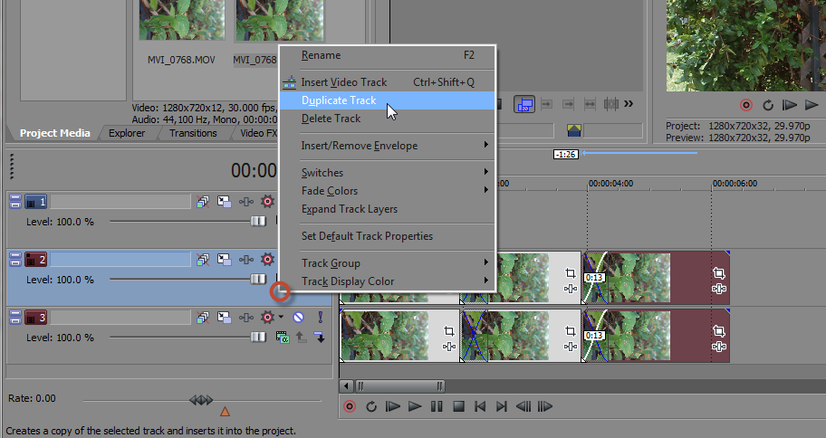 Duplicate Tracks Sony Vegas: Duplicate Tracks