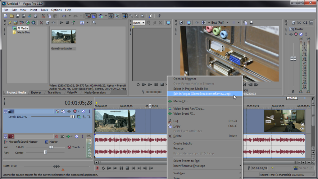 Sony Vegas: Project Nesting