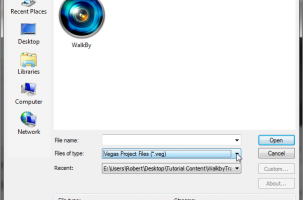 Sony Vegas: Limit Files Displayed in Open Dialog