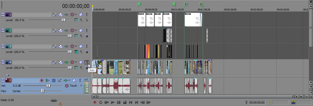 Solo Button Sony Vegas: Solo Tracks