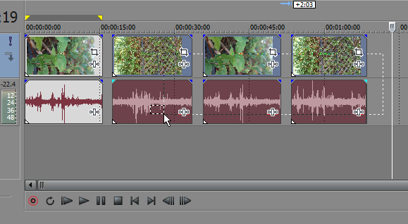 Selection Tool Sony Vegas: Select a Range of Events