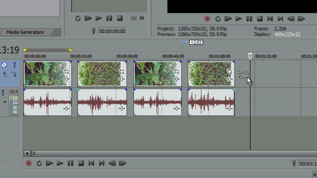 Selection Type Sony Vegas: Select a Range of Events