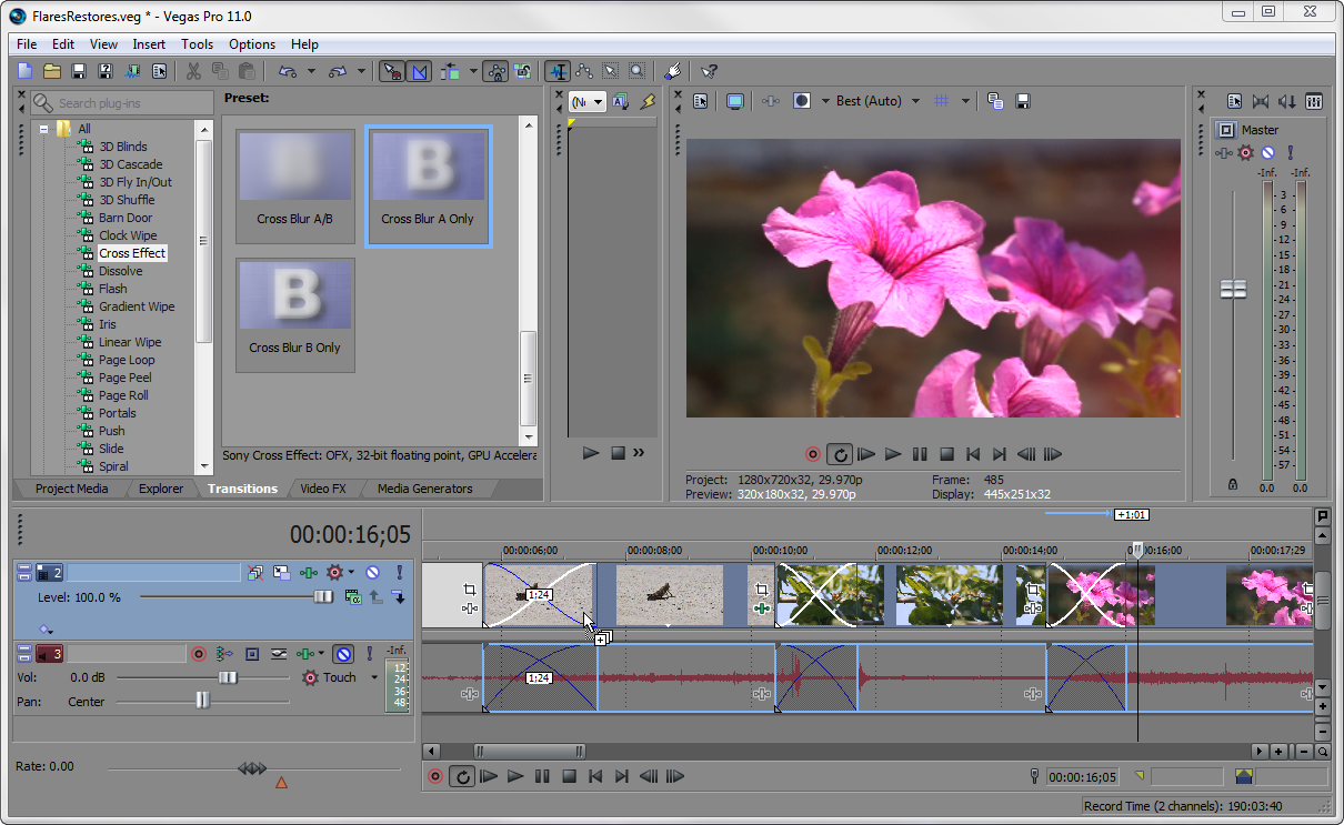 highlight clips in a selected area sony vegas 16