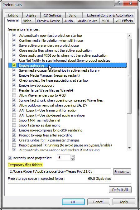 enable microsoft sound mapper sony vegas